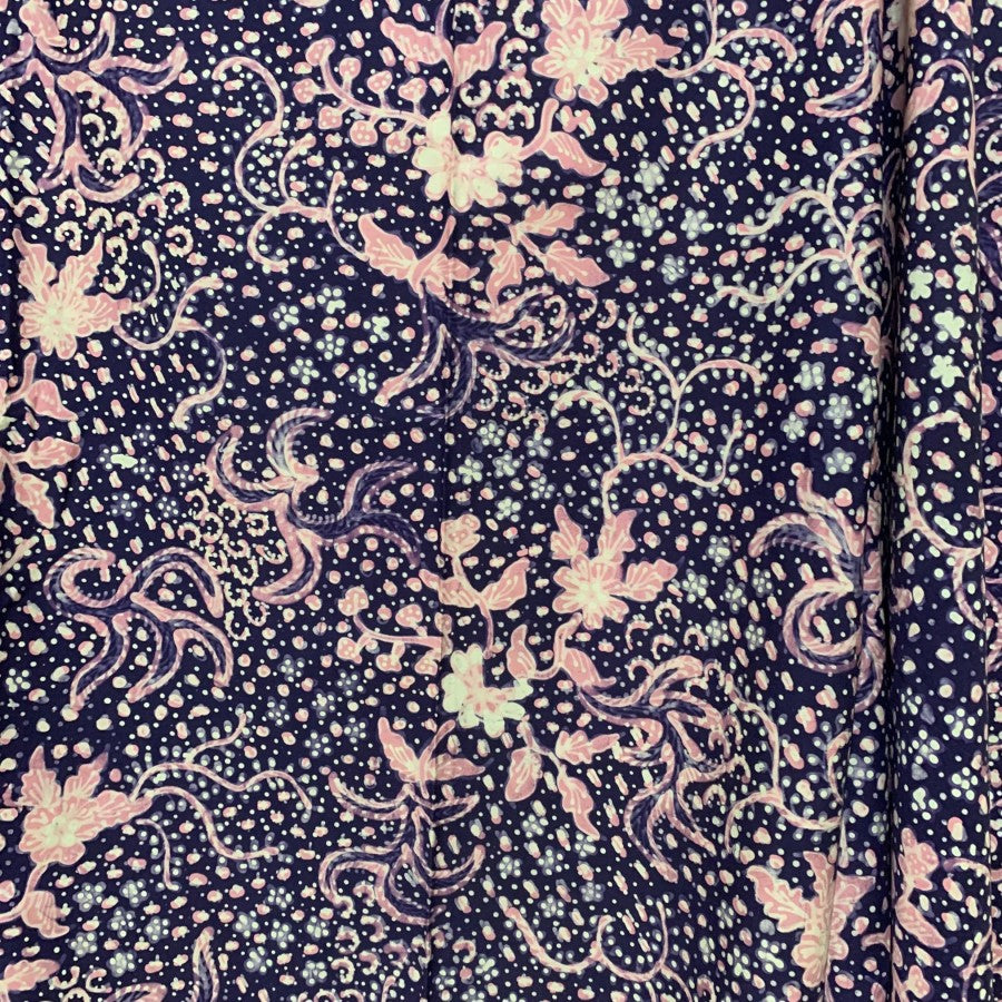 Authentic Lasem Handwritten Batik - Baby Pink and Navy Sekarjagat Motif